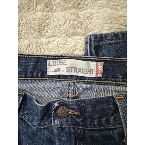 Levi's 569 Loose Straight Fit normcore medium wash denim jeans Size 36x32 - Picture 6 of 7